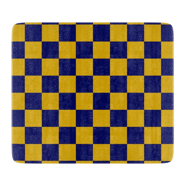Mörk marinblå och senapsgul schackrutig (Framsidan)