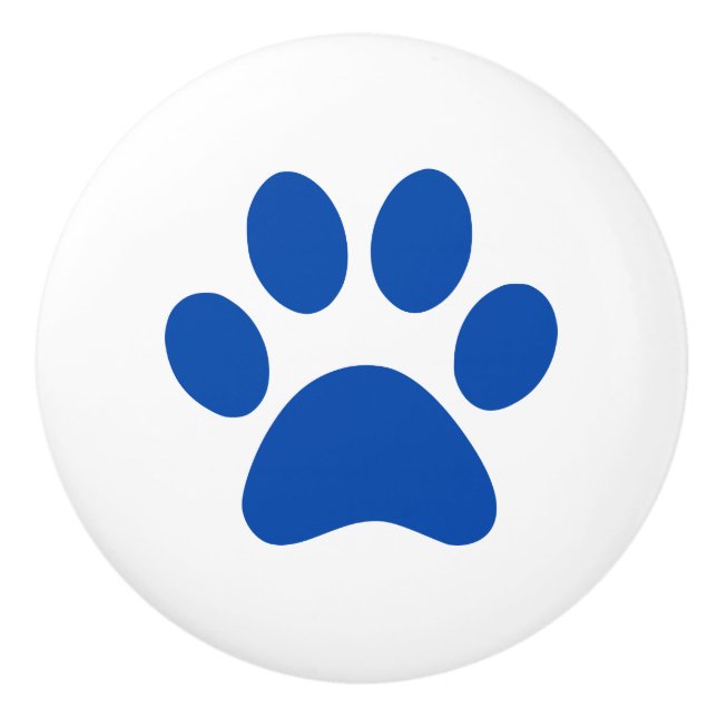 Mörk marinblå tasstryckpawprint knopp (Framsidan)