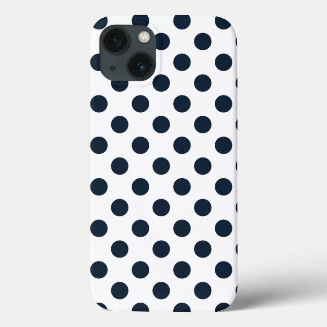 Mörk marinblått polka dots Fodral-Mate iphone case (Baksida)