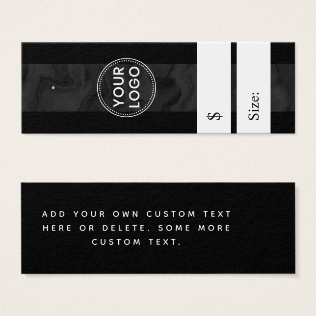 Mörk marmorerad pris märkre i rand litet visitkort (Framsida & baksida)