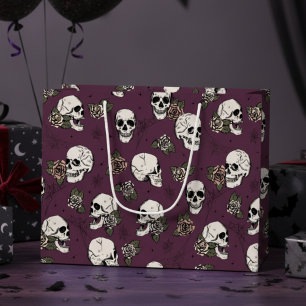 Mörk Maroon Gothic Döskallars och Ro Halloween