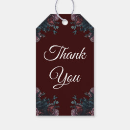 Mörk Maroon Mauve Gothic Elegant bröllop Presentetikett