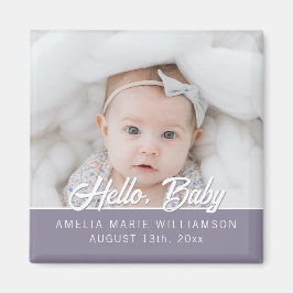 Mörk Mauve Contemporary Hej Baby Magnet