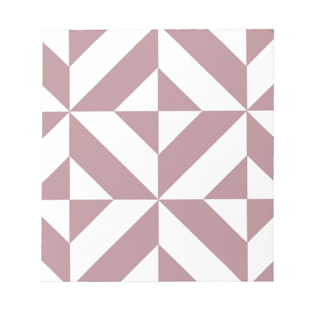 Mörk Mauve Geometric Deco Cube Mönster Anteckningsblock (Framsida)