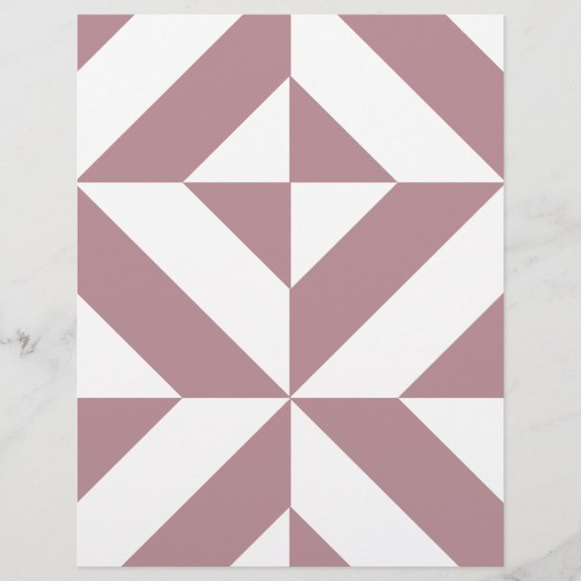 Mörk Mauve Geometric Deco Cube Scrapbook Papper (Framsida)