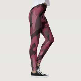 Mörk Mauve kamouflage abstrakt Leggings