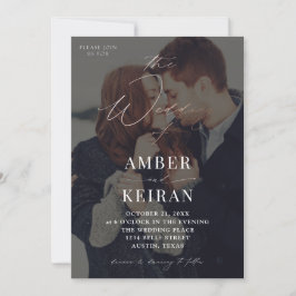 Mörk med brons Photo Bröllop Inbjudningar