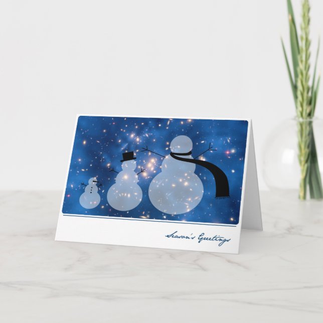 Mörk med Galaxy och Snögubbar - Hubble Helgkort (Framsida)