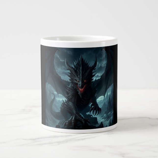 Mörk, medeltida draken jumbo mugg (Framsidan)