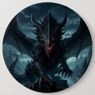 Mörk, medeltida draken knapp