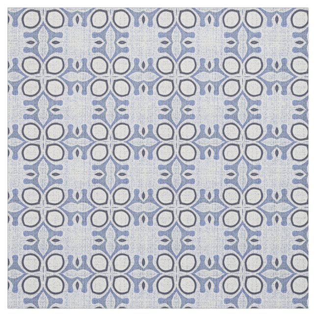 Mörk Medium Light Pastel Blue Bali Batik Mönster Tyg (Provkarta)
