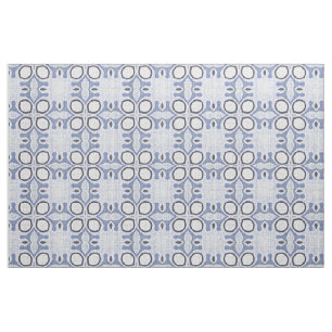 Mörk Medium Light Pastel Blue Bali Batik Mönster Tyg