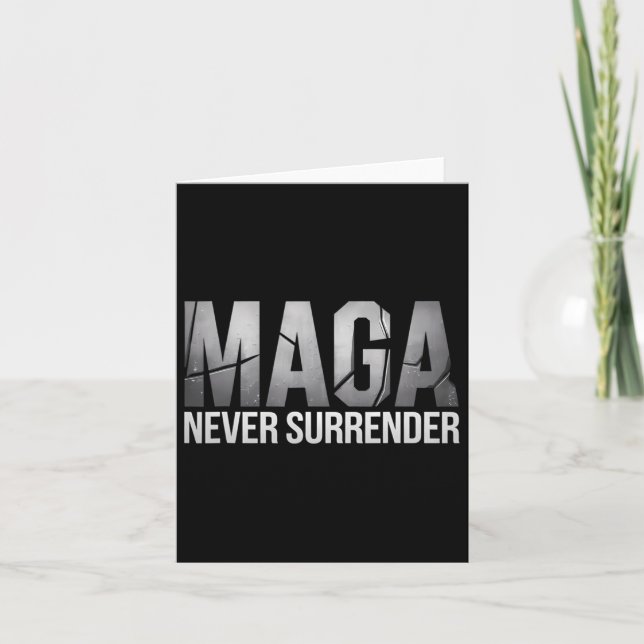 Mörk Mega Trump 2024 Överger aldrig Kort (Framsida)