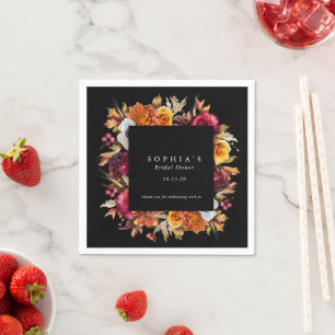 Mörk Melankolisk Höst Blommig Romantisk Bröllopsfe Pappersservett