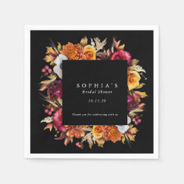 Mörk Melankolisk Höst Blommig Romantisk Bröllopsfe Pappersservett