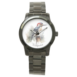 Mörk Metall Skogs Fågel Ur Armbandsur