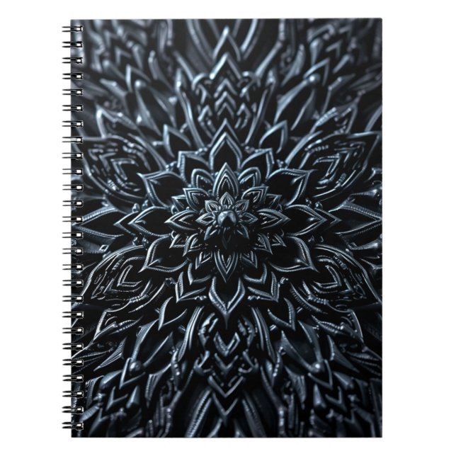 Mörk Metallic Mandala Anteckningsbok (Framsidan)