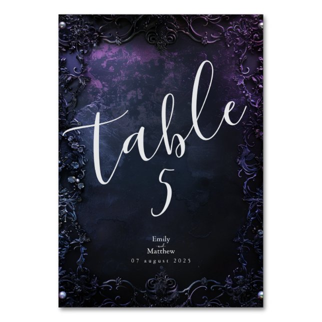 Mörk Midnight Gothic Elegance Bordsnummer (Framsidan)