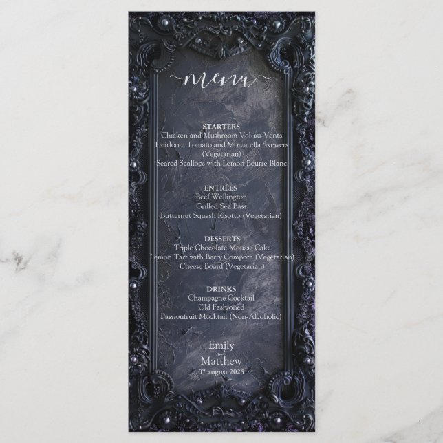 Mörk Midnight Gothic Elegance Meny (Framsida)