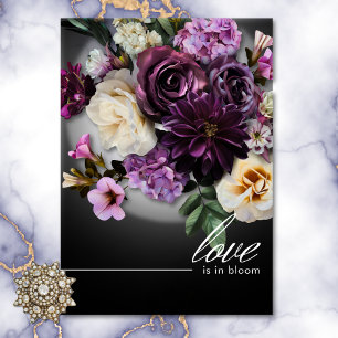Mörk Midnight Lila Blommigt Romantik Möhippa Inbjudningar