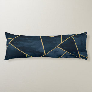 Mörk Midnight Navy Blue Guld Geometric Glam #1 Kroppskudde