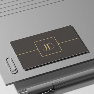 Mörk minimalistisk elegant monogram advokat visitkort