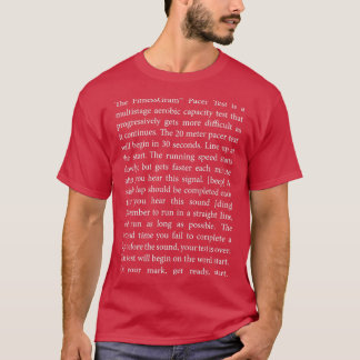 Mörk Mode fullt FitnessGram Pacer Test 1 T Shirt