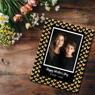 Mörk Mode Golden Hearts Mors dag Kort