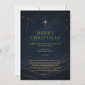 Mörk Modern Celestial Jul Guld TMF26 Julkort