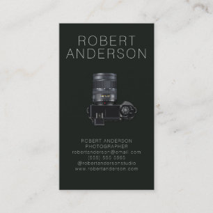 Mörk modern fotovisitkort för fotografer visitkort