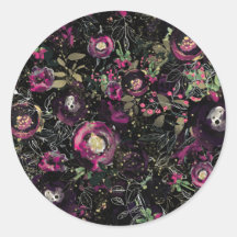 Mörk Moody Bär Plomme Glitter Blommig Modern