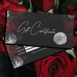 Mörk Moody Black Red Blommigt Logotyp Gift Certifi