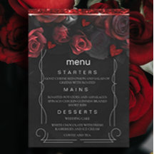 Mörk Moody Black Red Blommigts Meny
