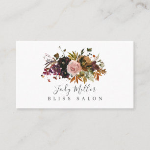 Mörk Moody Blommigt för hösten Bouquet Salon Visitkort