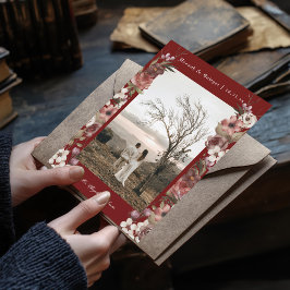 Mörk Moody Blommigt Höstfoto Spara datum Inbjudningar