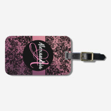 Mörk Moody Blommigt på Rosa Monogram