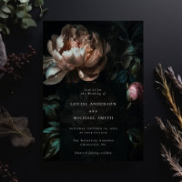 Mörk Moody Blommigt Romantic Black Peony Bröllop