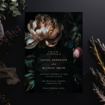 Mörk Moody Blommigt Romantic Black Peony Bröllop