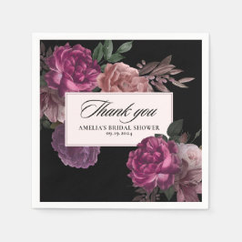 Mörk moody blommigt, svart Möhippa Pappersservett