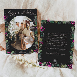 Mörk Moody Family Photo Glad helg Card Julkort