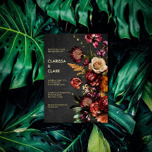 Mörk Moody fetstil Vild blomma Bröllop