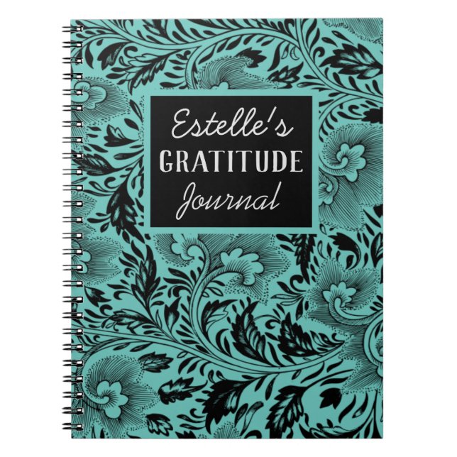 Mörk Moody Foliage Gratitude Journal Anteckningsbok (Framsidan)
