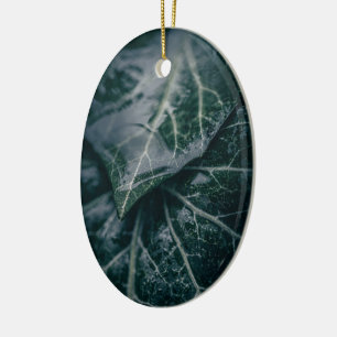 Mörk Moody Ivy Löv Natature Photo Julgransprydnad Keramik