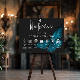 Mörk Moody minimal Teal Moth Order of Events Poster