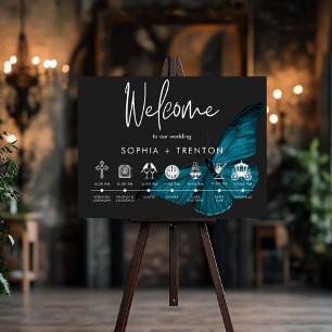 Mörk Moody minimal Teal Moth Order of Events Poster