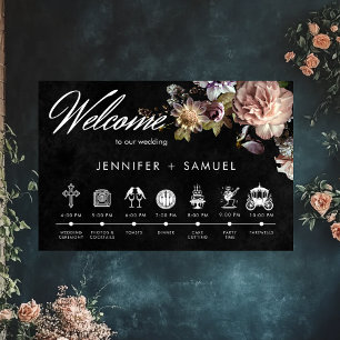 Mörk Moody Pastel Opulent Blommigt Order of Events Poster