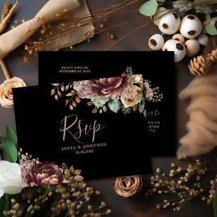 Mörk Moody Ro-färgens-Blommigt, Bröllop OSA Vykort