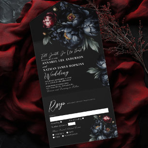 Mörk Moody Romantic Black Peony Gothic Bröllop