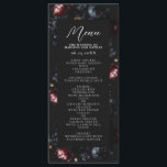 Mörk Moody Romantic Black Peony Gothic Bröllop Meny<br><div class="desc">Ange scenen för en skrämmande elegant-händelse med de här gotiska menyerna. Dessa lyxiga blommigt bröllop-menus har en bukett av svarta och röda peonier och blåbär mot svart bakgrund. Det är perfekt för ett dramatiskt och oförglömligt firande. De är idealiska för älskare i mörk romantik och tidlös allure.</div>