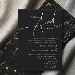 Mörk Moody Romantisk Formal Bröllop Black Inbjudningar